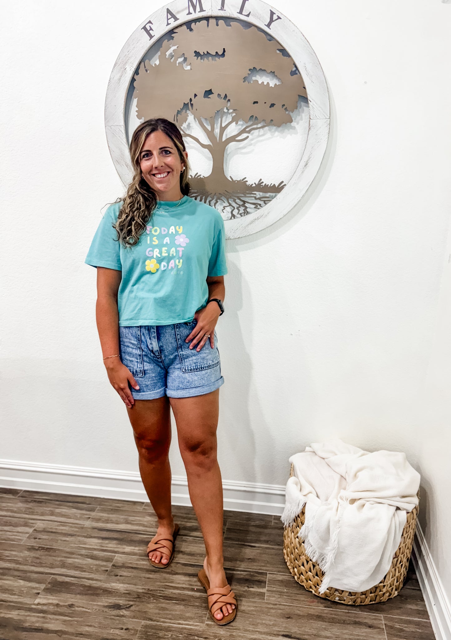 "Today Is A Great Day" LAT Crop Top T-Shirt